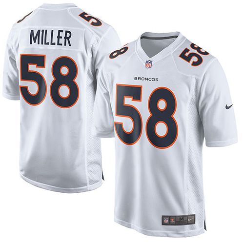 Nike Broncos #58 Von Miller White Men's Stitched NFL Game Event Jersey